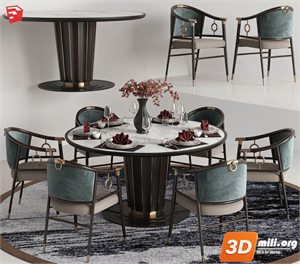 Dining Table Set Skp Files